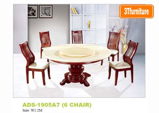 โต๊ะอาหารหน้าหินอ่อน ADS-1905A7 โต๊ะอาหารหน้าหินอ่อน ADS-1905A7